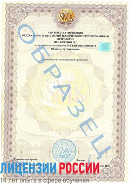 Образец сертификата соответствия (приложение) Березовка Сертификат ISO 22000
